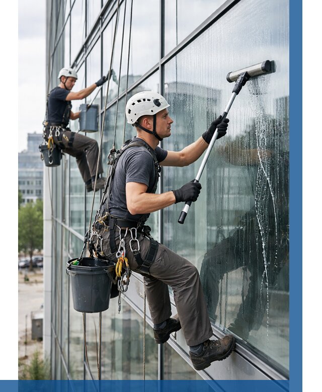 Мойка витражей альпинистами в Пушкине от 726 р. под ключ|ВЫСОТНИК-Пшк