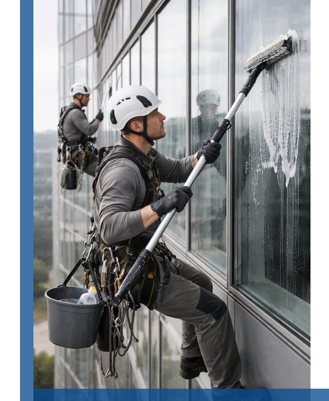 Высотная мойка сплошного остекления с выездом в Пушкине