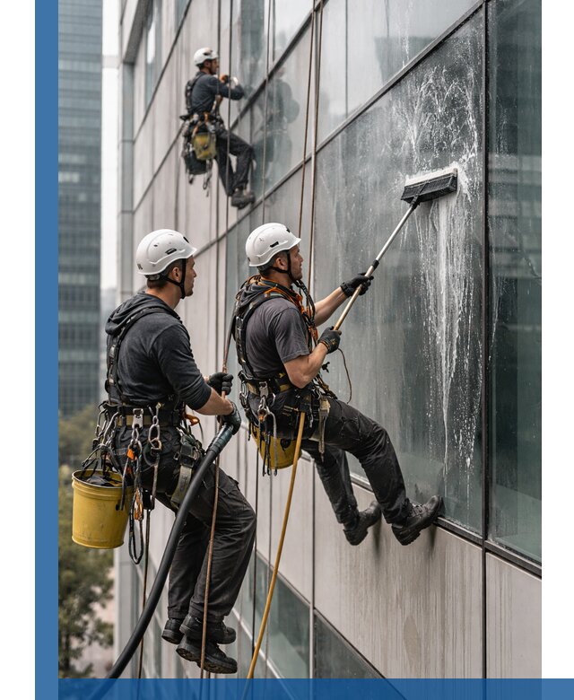 Профессиональная высотная мойка фасадов зданий в Пушкине