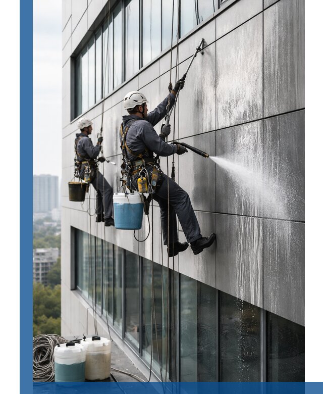 Профессиональная мойка вентилируемых фасадов в Пушкине