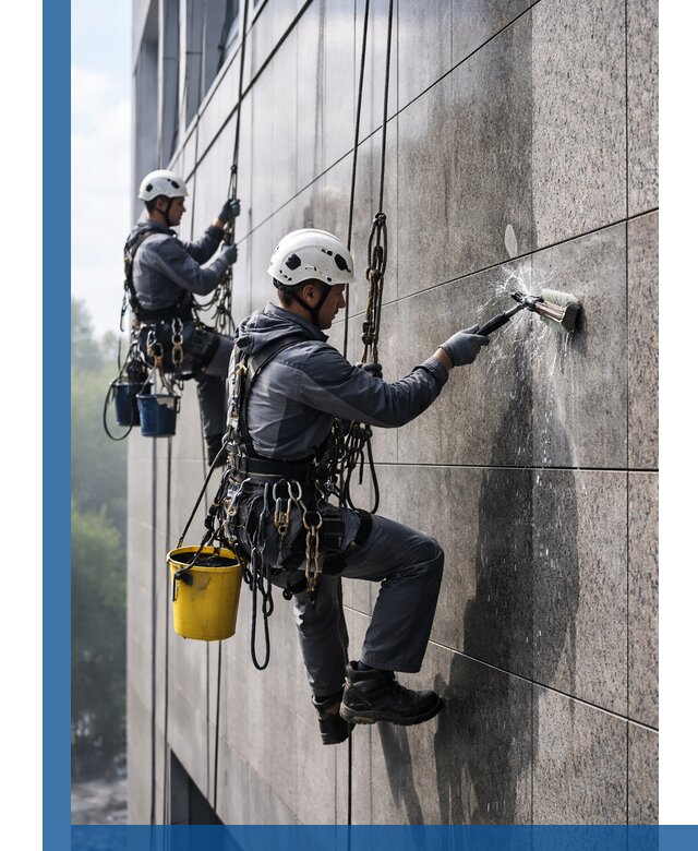 Профессиональная мойка фасада из керамогранита в Пушкине