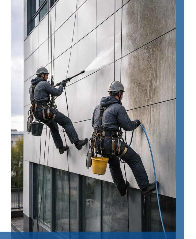 Мойка фасада из композита в Пушкине по цене от 311 р. | ВЫСОТНИК-Пшк