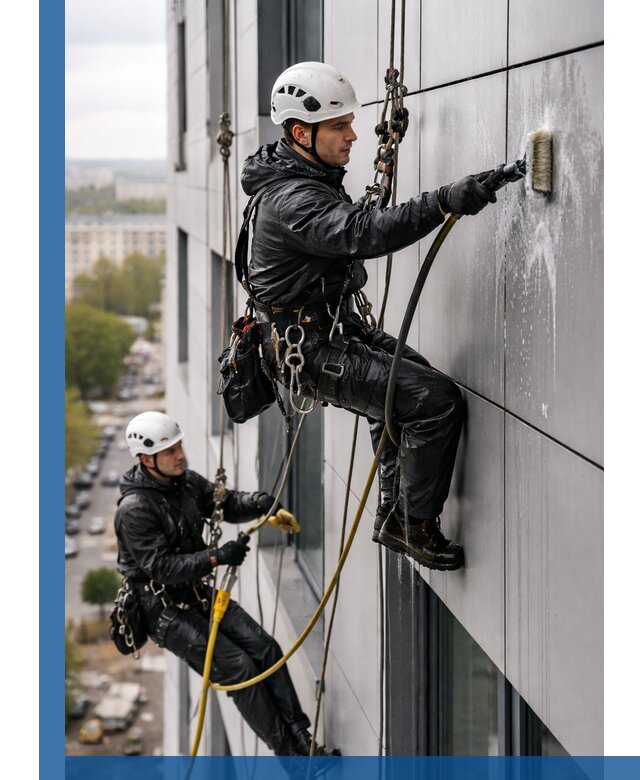 Профессиональная мойка фасада из композита в Пушкине