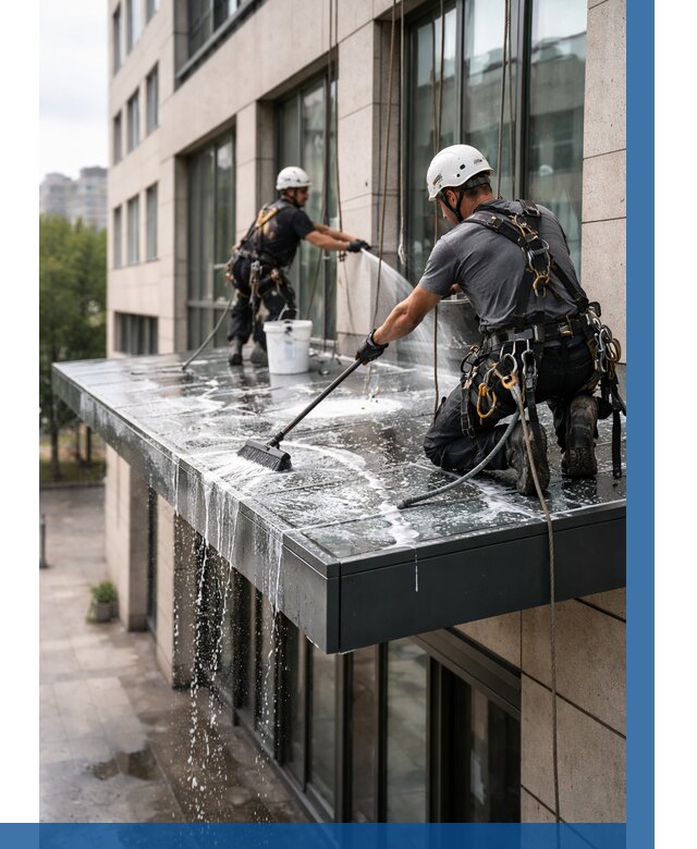 Мойка козырьков и навесов в Пушкине от 3631 р. | ВЫСОТНИК-Пшк