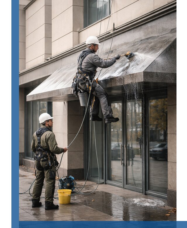 Профессиональная мойка козырьков и навесов в Пушкине