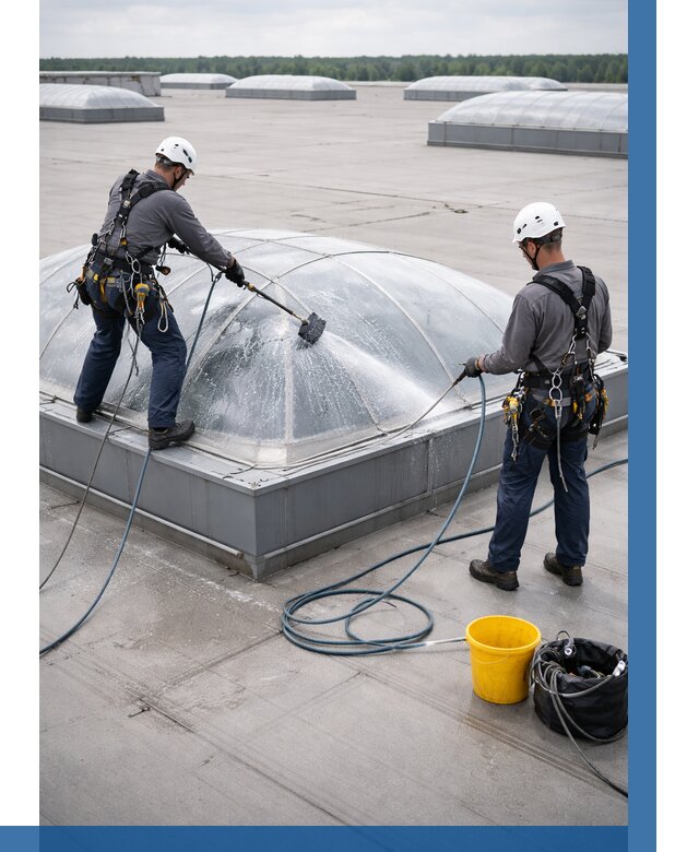 Мойка зенитных фонарей в Пушкине, заказать от 4668 р. | ВЫСОТНИК-Пшк