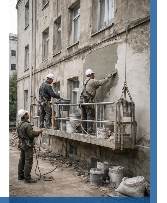 Капитальный ремонт фасада в Пушкине от 4357 р. | ВЫСОТНИК-Пшк