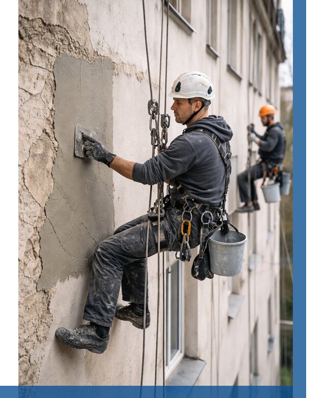 Восстановление штукатурки фасада в Пушкине от 1245 р. | ВЫСОТНИК-Пшк