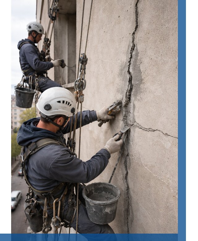 Заделка трещин на фасаде в Пушкине от 934 р. | ВЫСОТНИК-Пшк