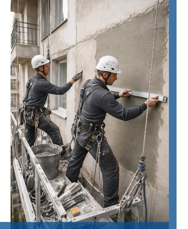 Штукатурка фасада на высоте в Пушкине от 934 р. | ВЫСОТНИК-Пшк