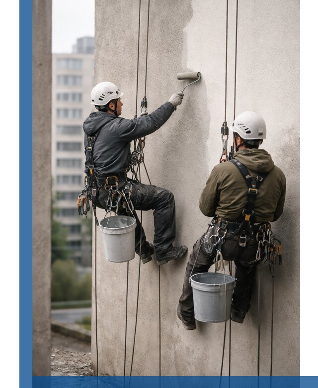 Покраска фасадов высотными альпинистами в Пушкине с гарантией