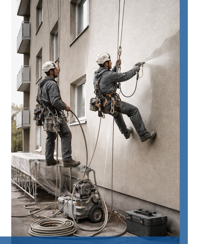 Безвоздушная покраска фасада в Пушкине от 228 р/м² | ВЫСОТНИК-Пшк