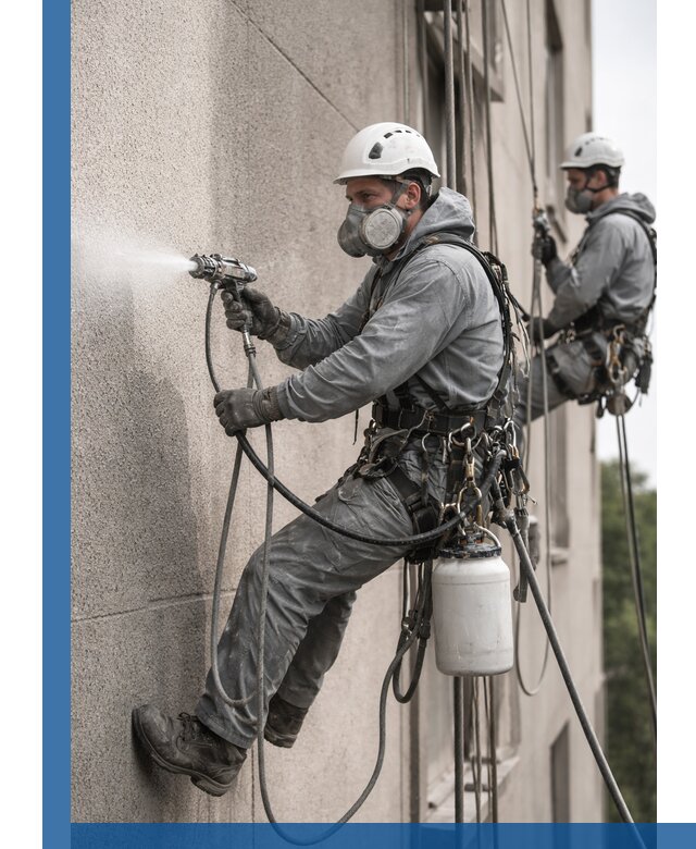 Безвоздушная покраска фасадов зданий в Пушкине профессионально