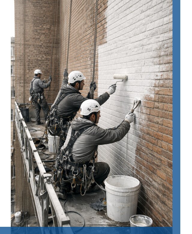 Покраска кирпичного фасада в Пушкине от 363 р. | ВЫСОТНИК-Пшк