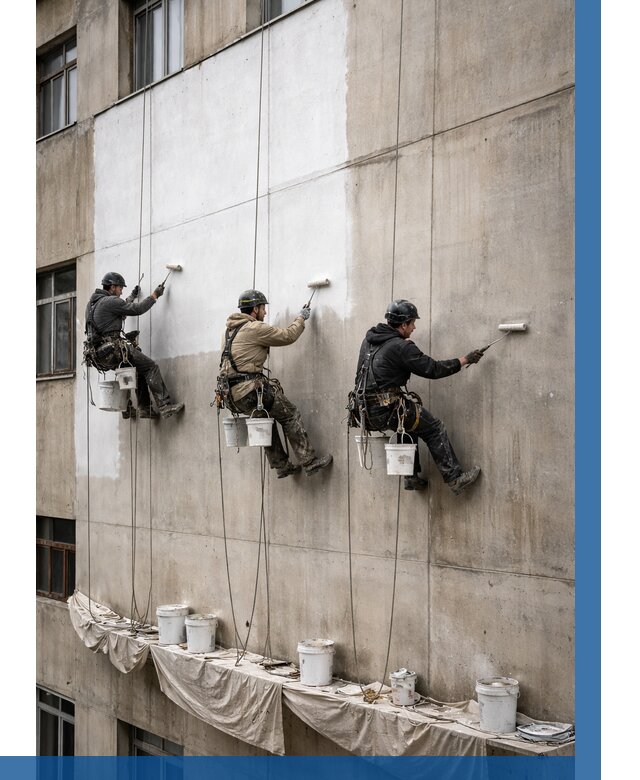 Покраска бетонного фасада в Пушкине от 363 р за м2 | ВЫСОТНИК-Пшк