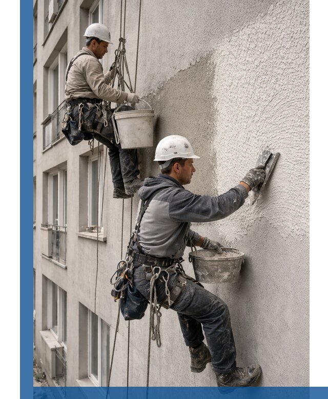 Нанесение декоративной штукатурки короед на фасад в Пушкине