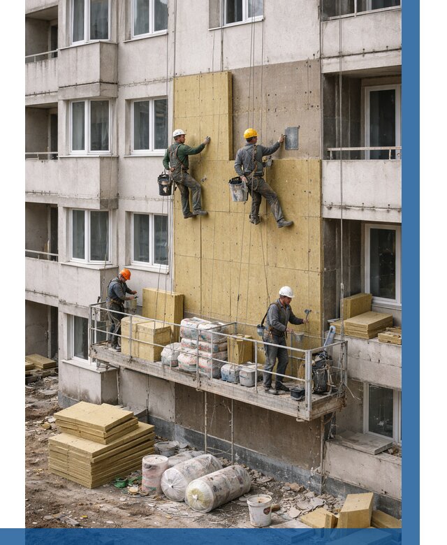 Утепление фасада минватой в Пушкине от 1556 р. | ВЫСОТНИК-Пшк