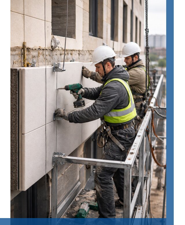 Монтаж фасадных термопанелей в Пушкине от 1556 р. | ВЫСОТНИК-Пшк