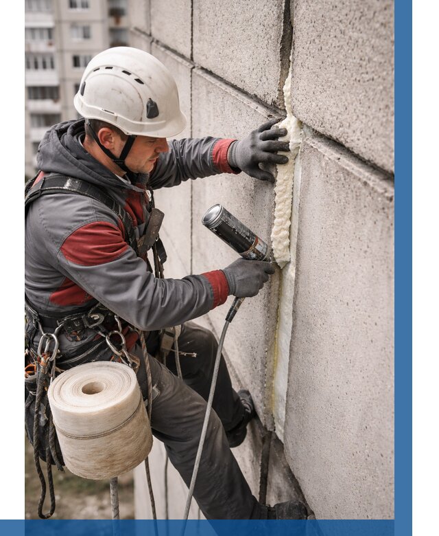 Утепление межпанельных швов в Пушкине от 726 р. | ВЫСОТНИК-Пшк