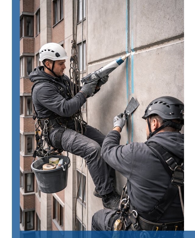 Вторичная герметизация швов фасада и кровли в Пушкине