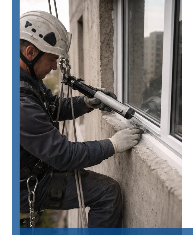 Герметизация оконных швов снаружи в Пушкине профессионально