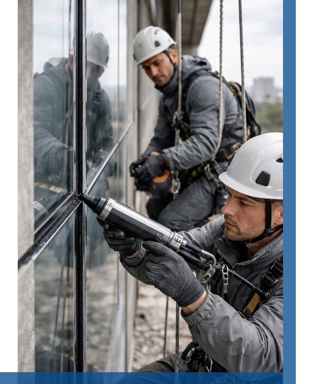 Герметизация витражных швов в Пушкине от 674 р. | ВЫСОТНИК-Пшк