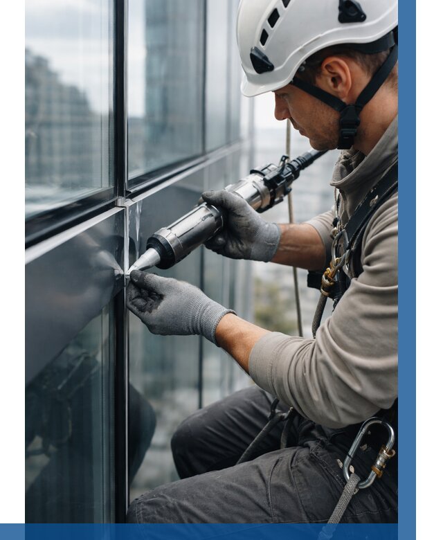 Герметизация стыков витража в Пушкине от 1245 р. | ВЫСОТНИК-Пшк