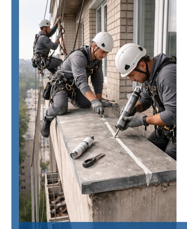 Герметизация балконного козырька в Пушкине профессионально