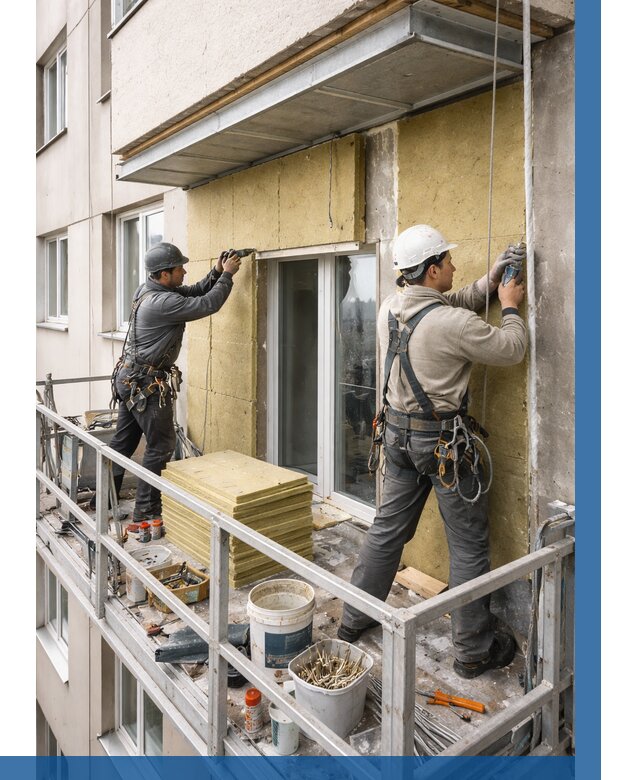 Утепление балкона снаружи в Пушкине от 1660 р. под ключ ВЫСОТНИК-Пшк