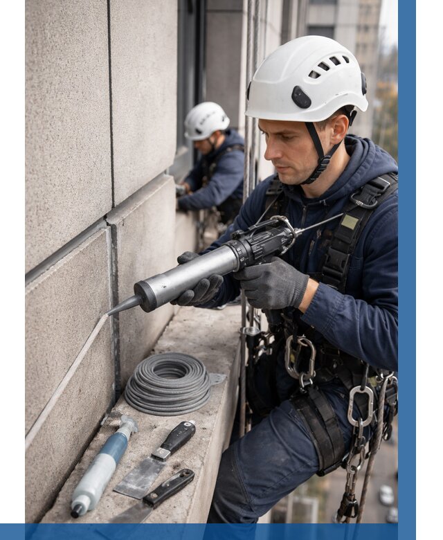 Герметизация деформационных швов фасада в Пушкине от 726 | ВЫСОТНИК-Пшк