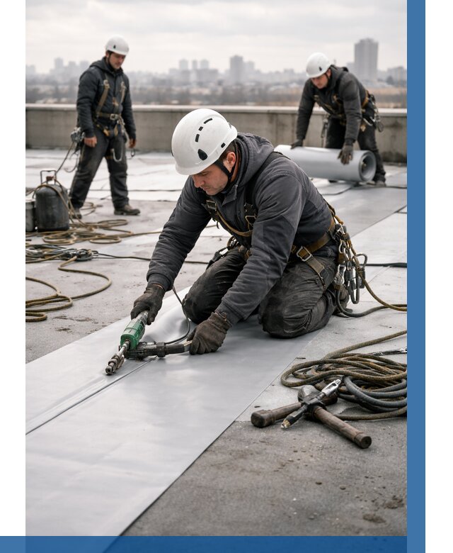 Ремонт мембранной кровли в Пушкине от 1867 р./м2 | ВЫСОТНИК-Пшк