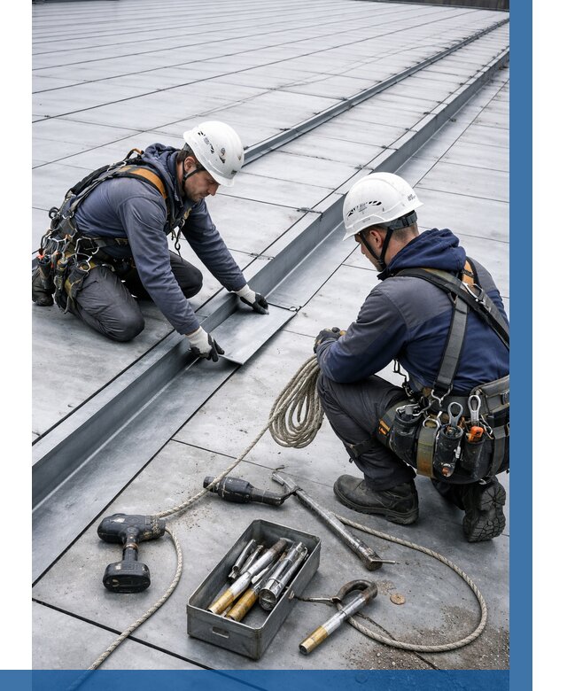 Ремонт фальцевой кровли в Пушкине от 726 р. | ВЫСОТНИК-Пшк