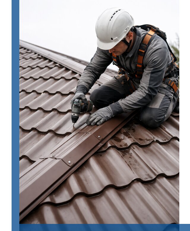 Ремонт металлочерепицы на крыше в Пушкине профессионально