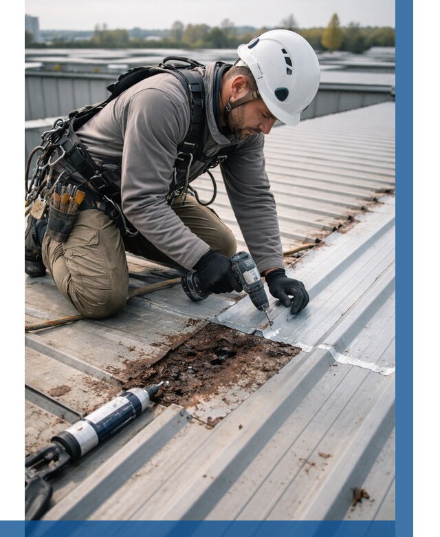 Ремонт профнастила на кровле в Пушкине от 726 р. | ВЫСОТНИК-Пшк