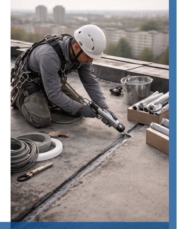 Герметизация швов кровли в Пушкине от 467 р./м2 | ВЫСОТНИК-Пшк