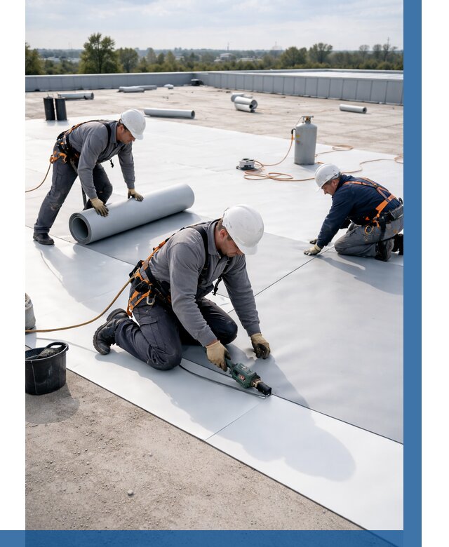 Монтаж мембранной кровли под ключ в Пушкине от 1245 р. | ВЫСОТНИК-Пшк