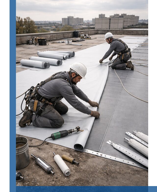 Монтаж мембранной кровли в Пушкине для промышленных зданий