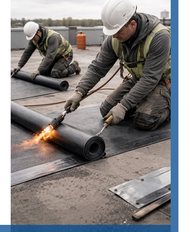 Монтаж наплавляемой кровли в Пушкине от 882 р. — ВЫСОТНИК-Пшк