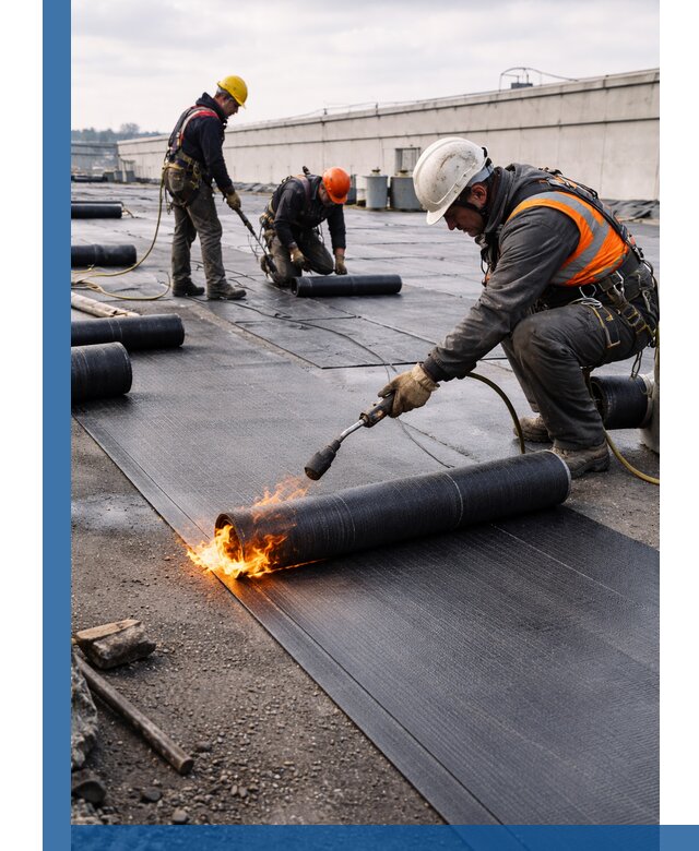 Монтаж наплавляемой кровли в Пушкине профессионально