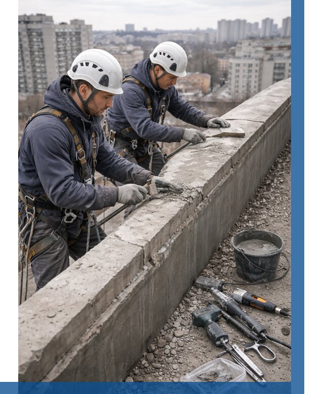 Ремонт парапета на кровле в Пушкине от 1556 р. | ВЫСОТНИК-Пшк