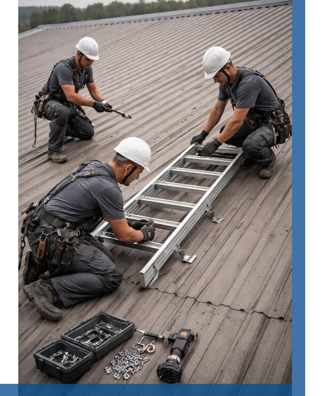 Монтаж кровельной лестницы в Пушкине от 4668 р. | ВЫСОТНИК-Пшк