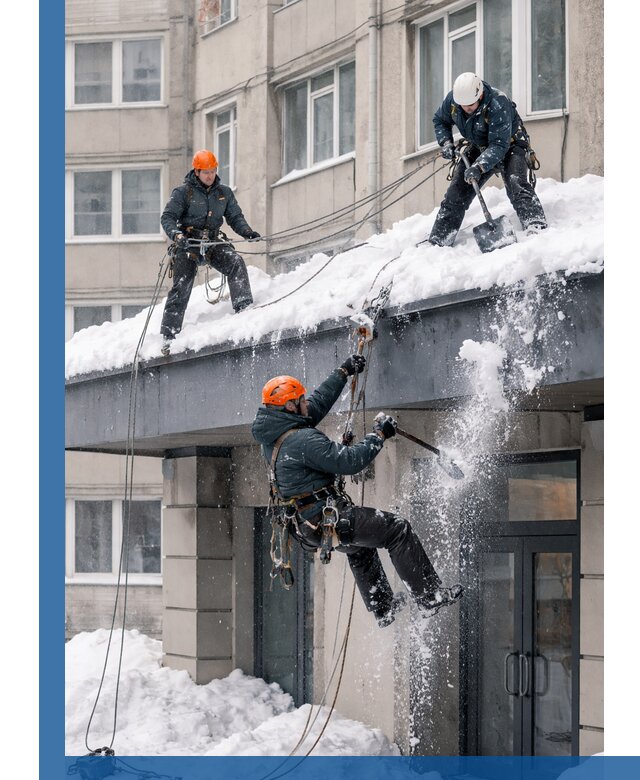 Безопасная очистка навесов от снега в Пушкине круглогодично