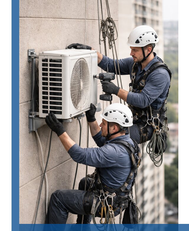 Монтаж внешнего блока кондиционера в Пушкине установка и крепление