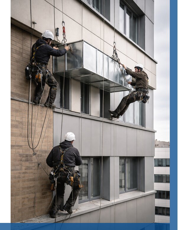 Монтаж воздуховодов на фасаде в Пушкине от 1556 р. | ВЫСОТНИК-Пшк