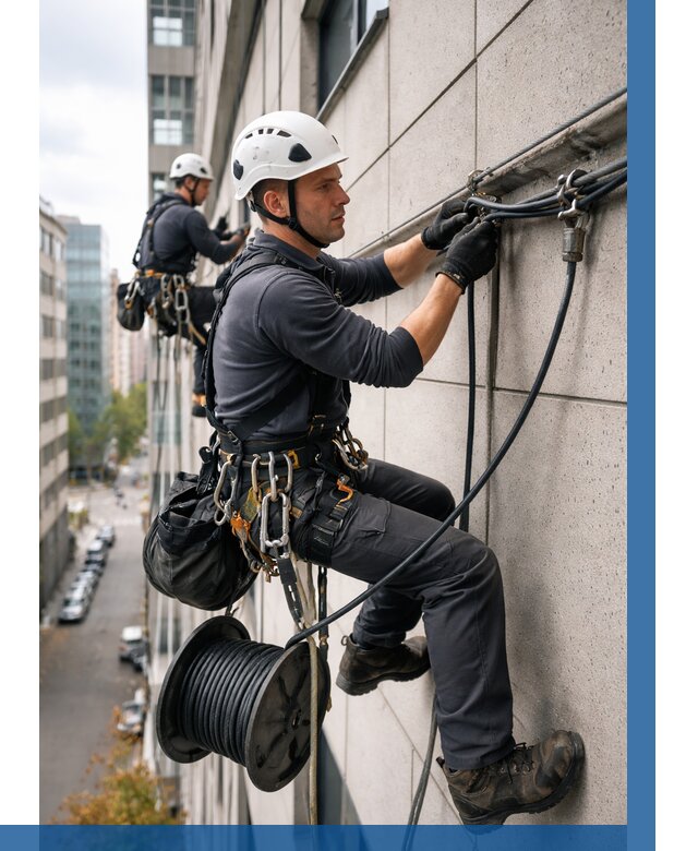 Прокладка кабеля по фасаду в Пушкине от 363 р. | ВЫСОТНИК-Пшк