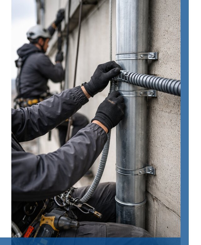 Монтаж гофры для кабеля в Пушкине от 311 р. | ВЫСОТНИК-Пшк