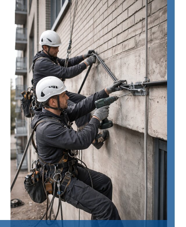 Крепление кабеля на фасаде в Пушкине от 363 р. | ВЫСОТНИК-Пшк