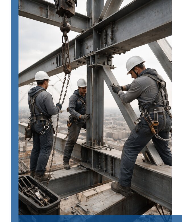 Профессиональный монтаж металлоконструкций на высоте в Пушкине