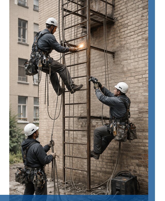 Ремонт пожарной лестницы в Пушкине от 7780 р. | ВЫСОТНИК-Пшк