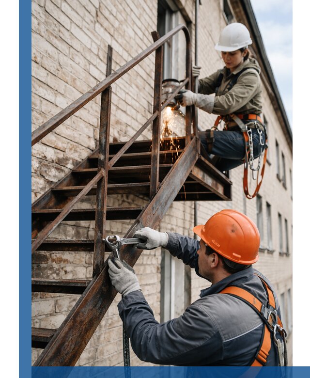 Ремонт и восстановление пожарных лестниц с выездом в Пушкине